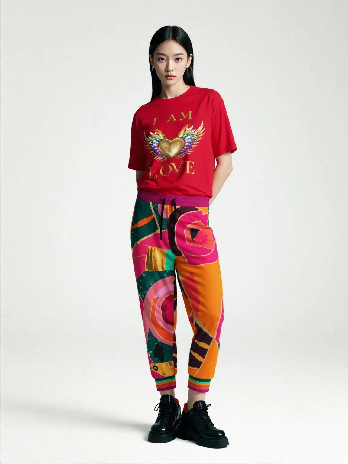 Pink Floral Mosaic Eco-Poly Unisex Joggers