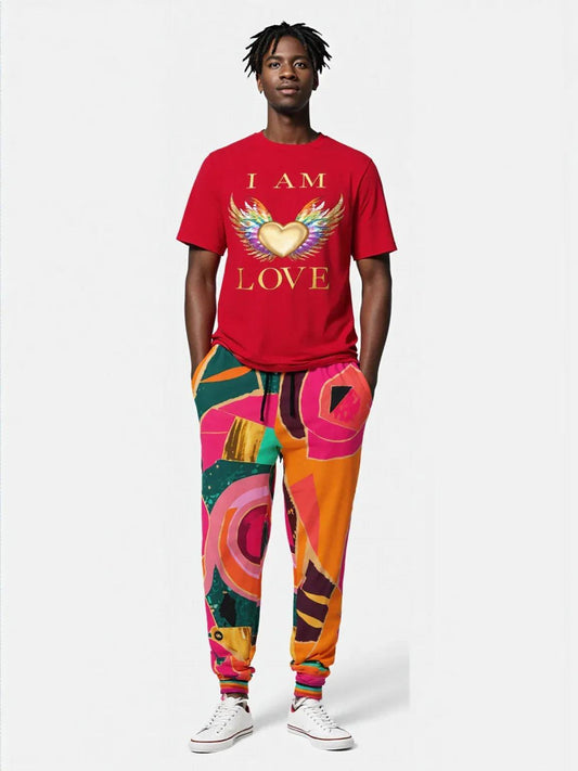 Pink Floral Mosaic Eco-Poly Unisex Joggers