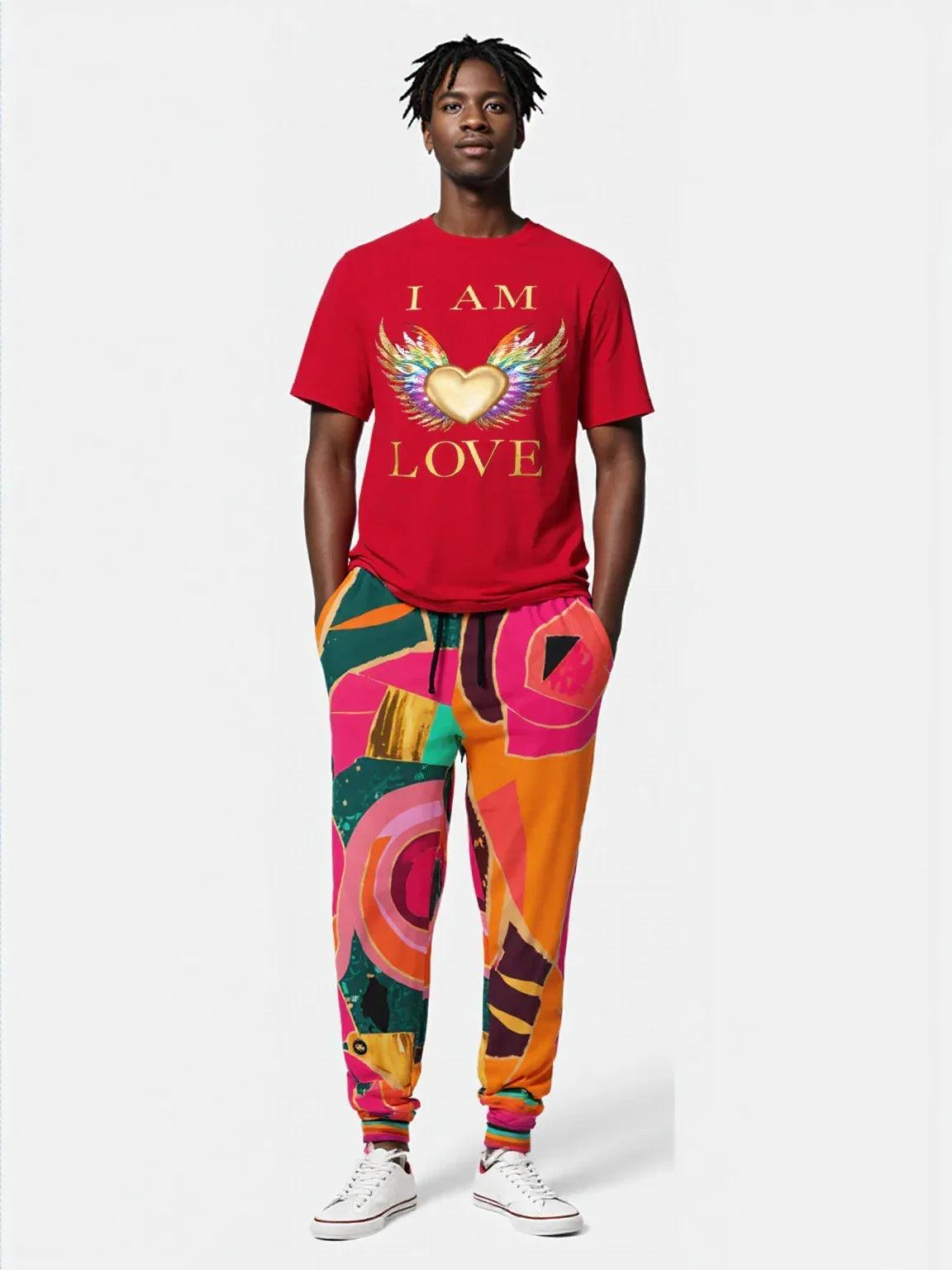 Pink Floral Mosaic Eco-Poly Unisex Joggers