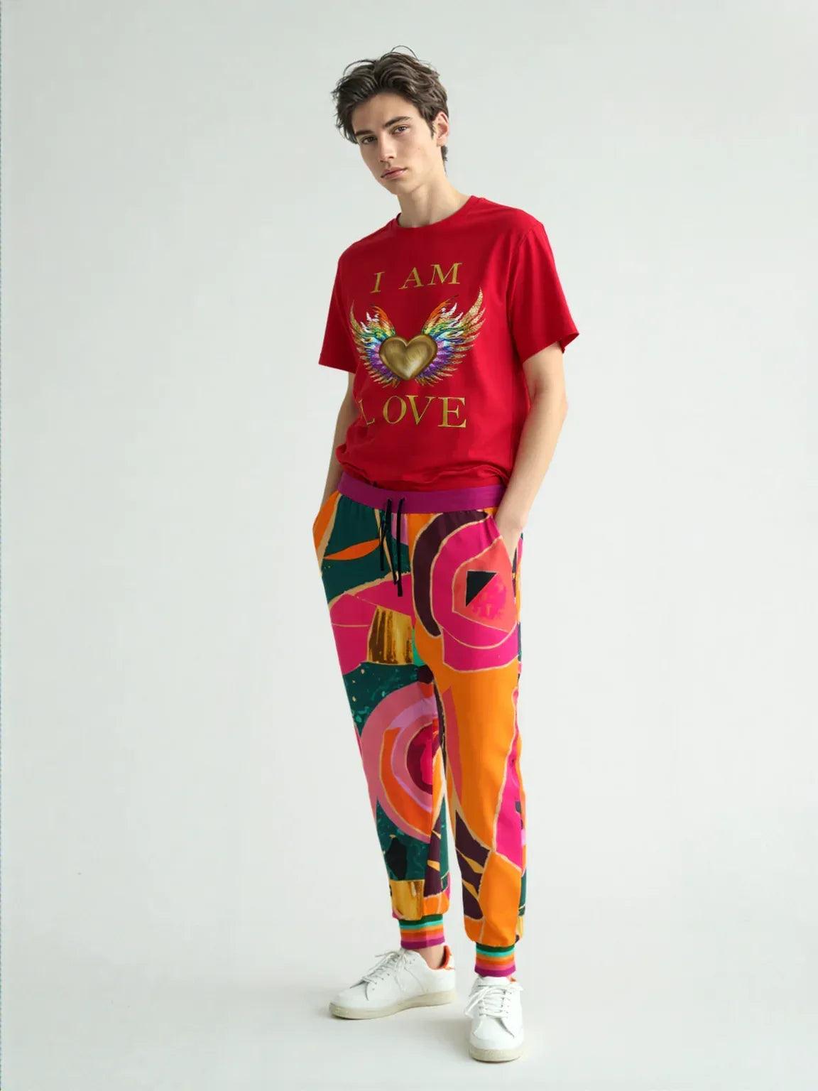 Pink Floral Mosaic Eco-Poly Unisex Joggers