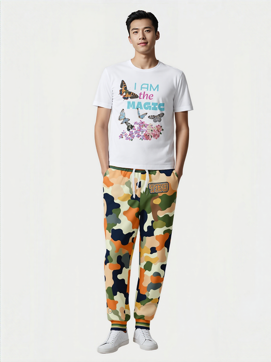 Sedona Vortex Orange Camo Eco-Poly Unisex Joggers