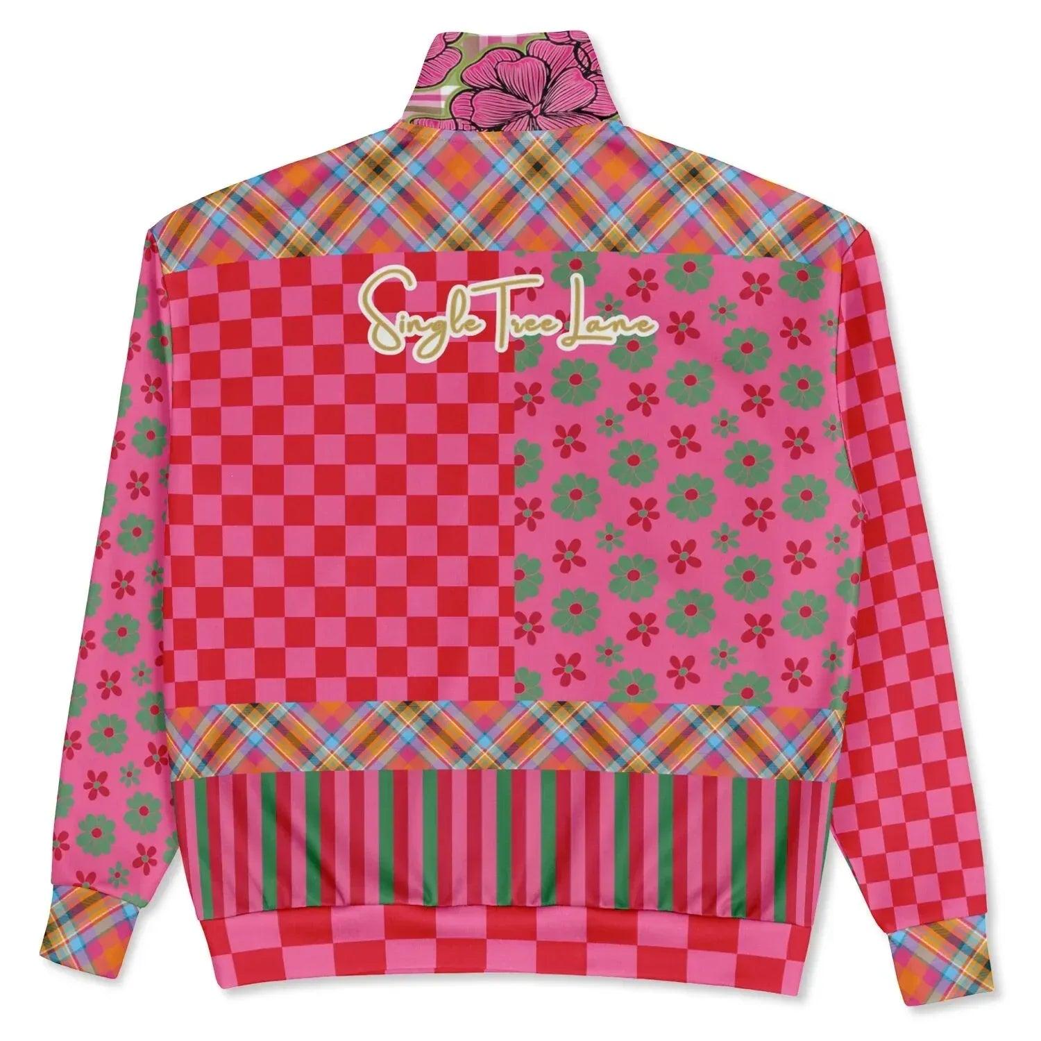 I Like Candy in Checkers & Flowers Heavyweight Oversized Quarter Zip Sweatshirt