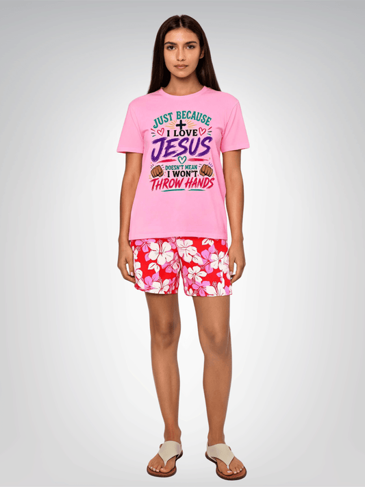 I Love Jesus But I Will Throw Hands Heavyweight Unisex Tee
