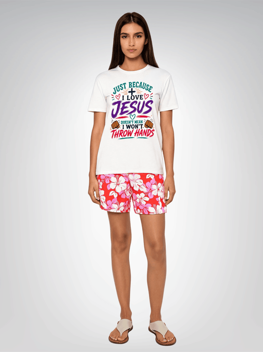 I Love Jesus But I Will Throw Hands Heavyweight Unisex Tee