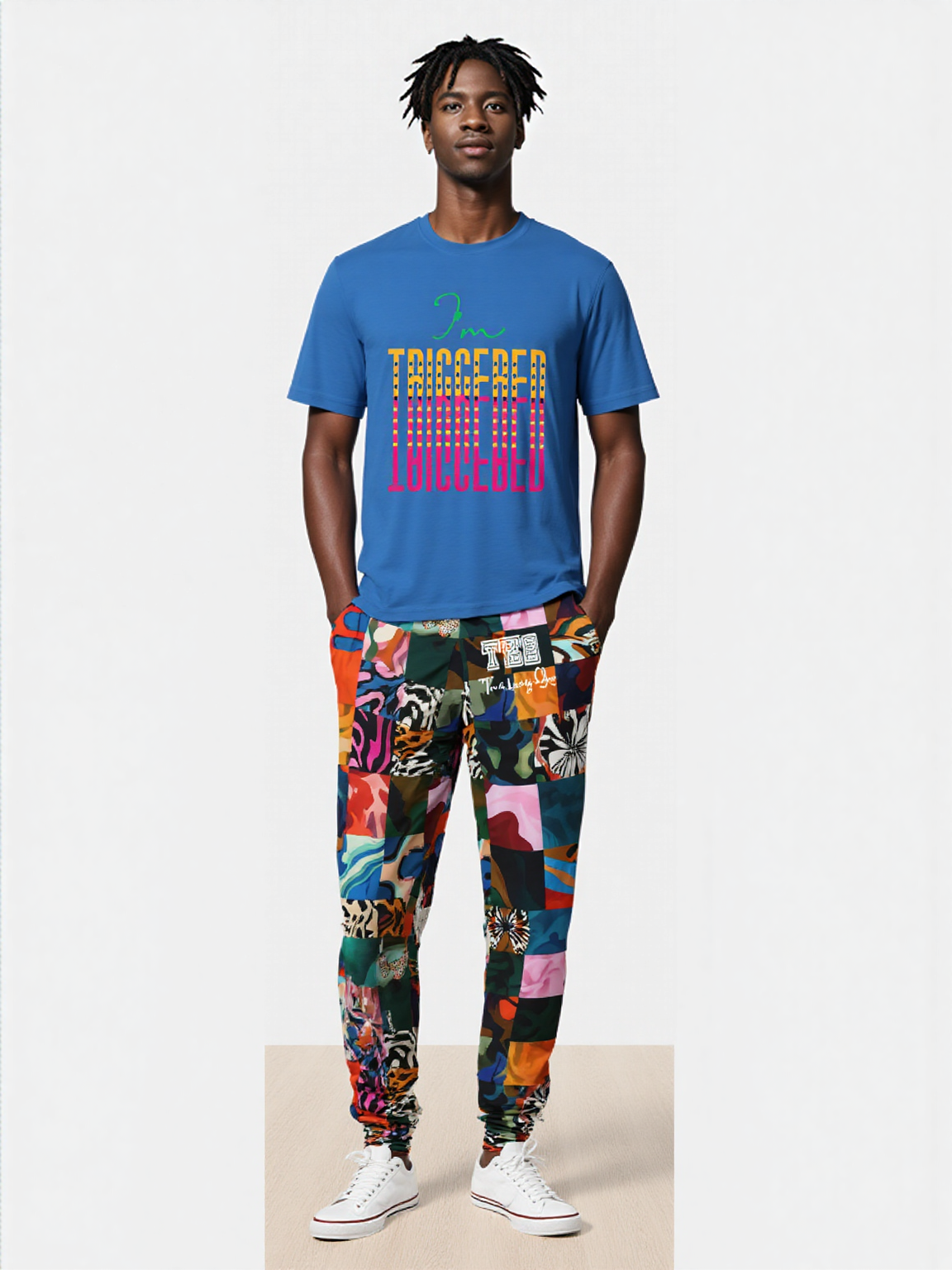 Wowzer Zowzer Animal Print Patchwork Eco-Poly Unisex Joggers