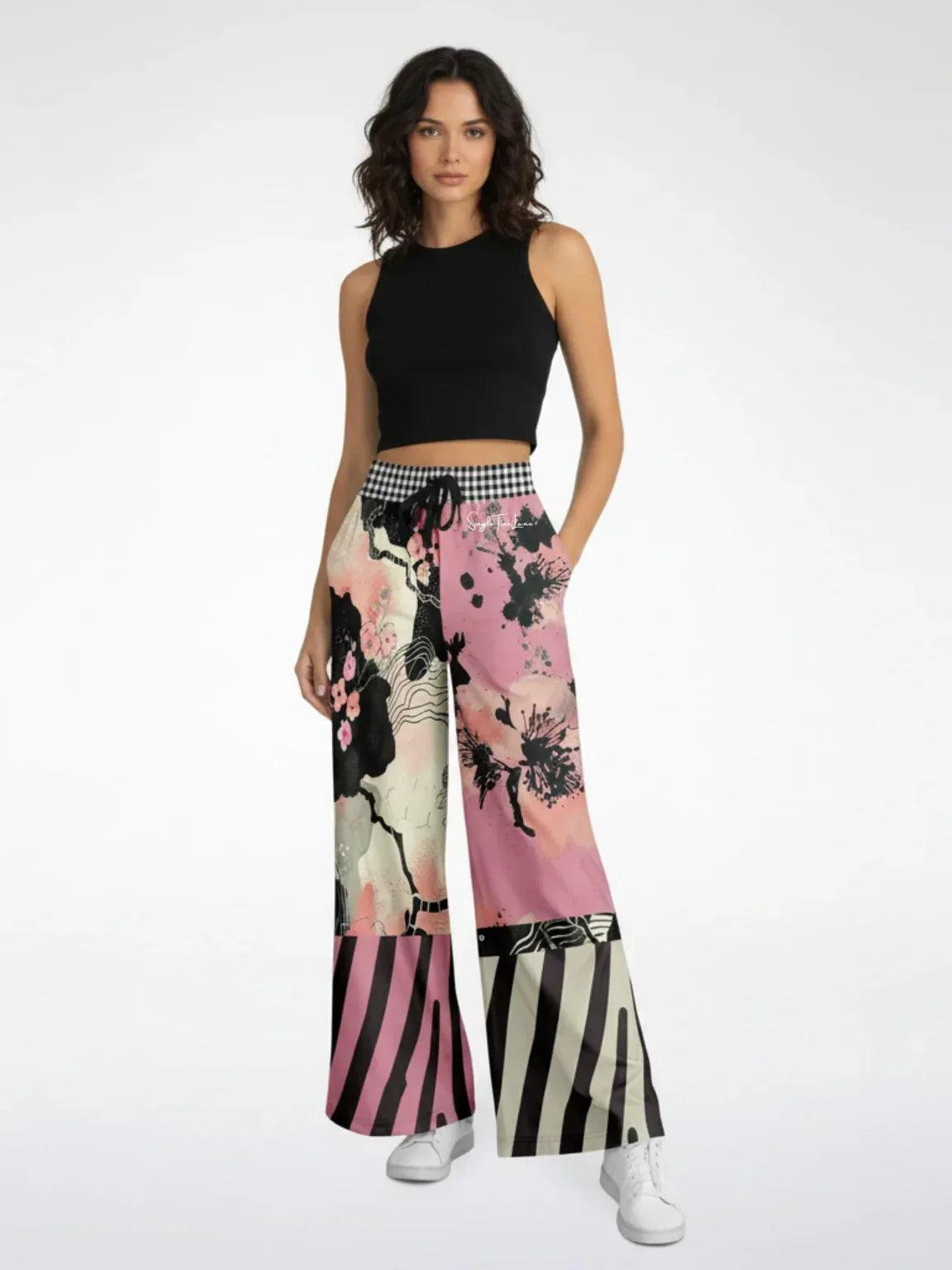 In My Japanese Garden Eco-Poly Wide Leg Pants
