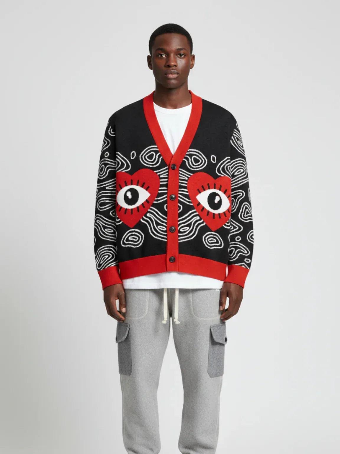 In The Blink of an Eye in Black Knitted Cardigan