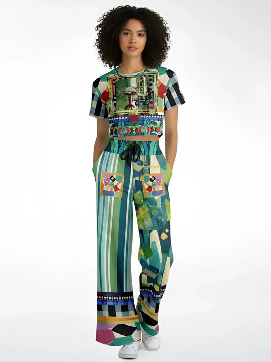 Interior Salon with Forget-Me-Nots - Matisse - Sarsaparilla Eco-Poly Wide Leg Pants