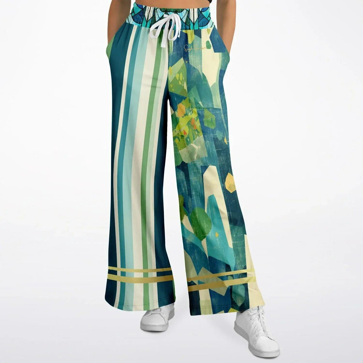 Interior Salon with Forget-Me-Nots - Matisse - Eco-Poly Wide Leg Pants