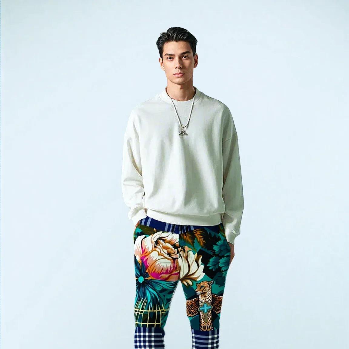 Ivy League Safari Plaid Floral Eco-Poly Unisex Joggers