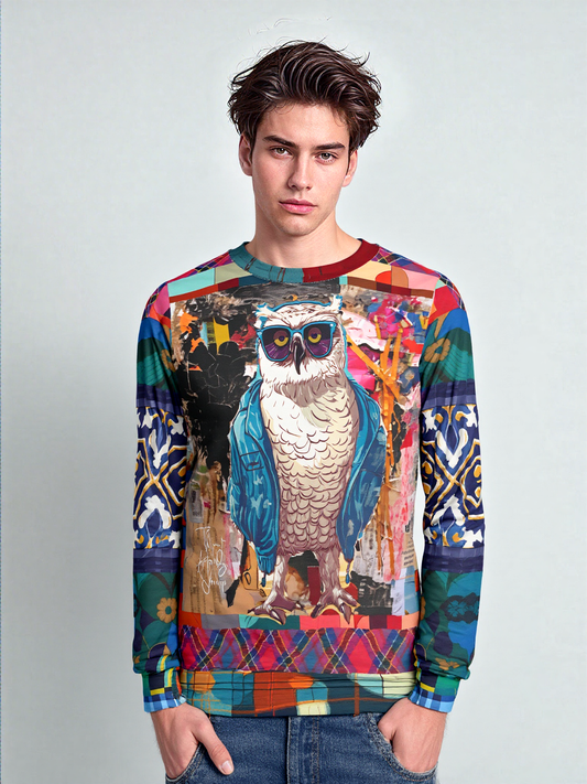 Jacked Up Owl Pop Art Unisex Sweatshirt (Gold Label)