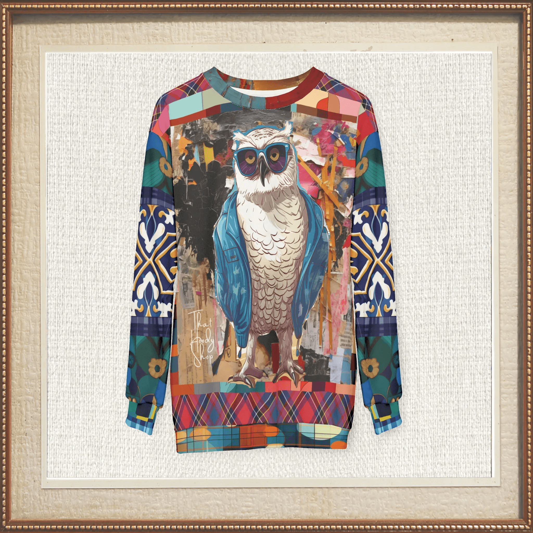 Jacked Up Owl Pop Art Unisex Sweatshirt (Gold Label)