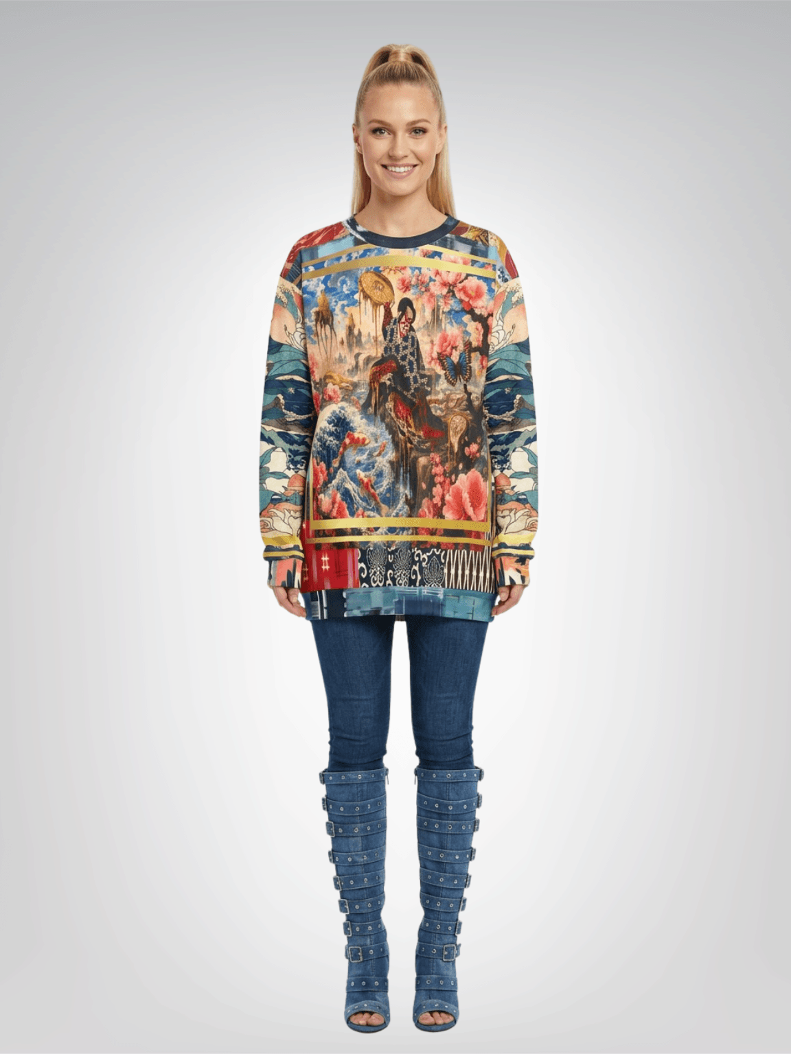 Kabuki in Golden Seascape Unisex Sweatshirt (Gold Label)