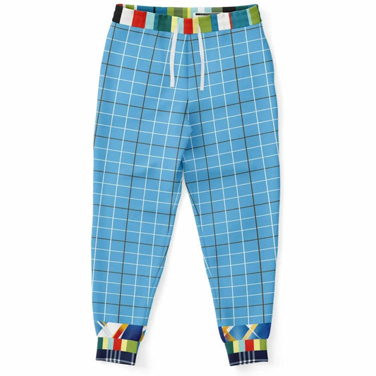 Liberty Blue Windowpane Plaid Eco-Poly Joggers