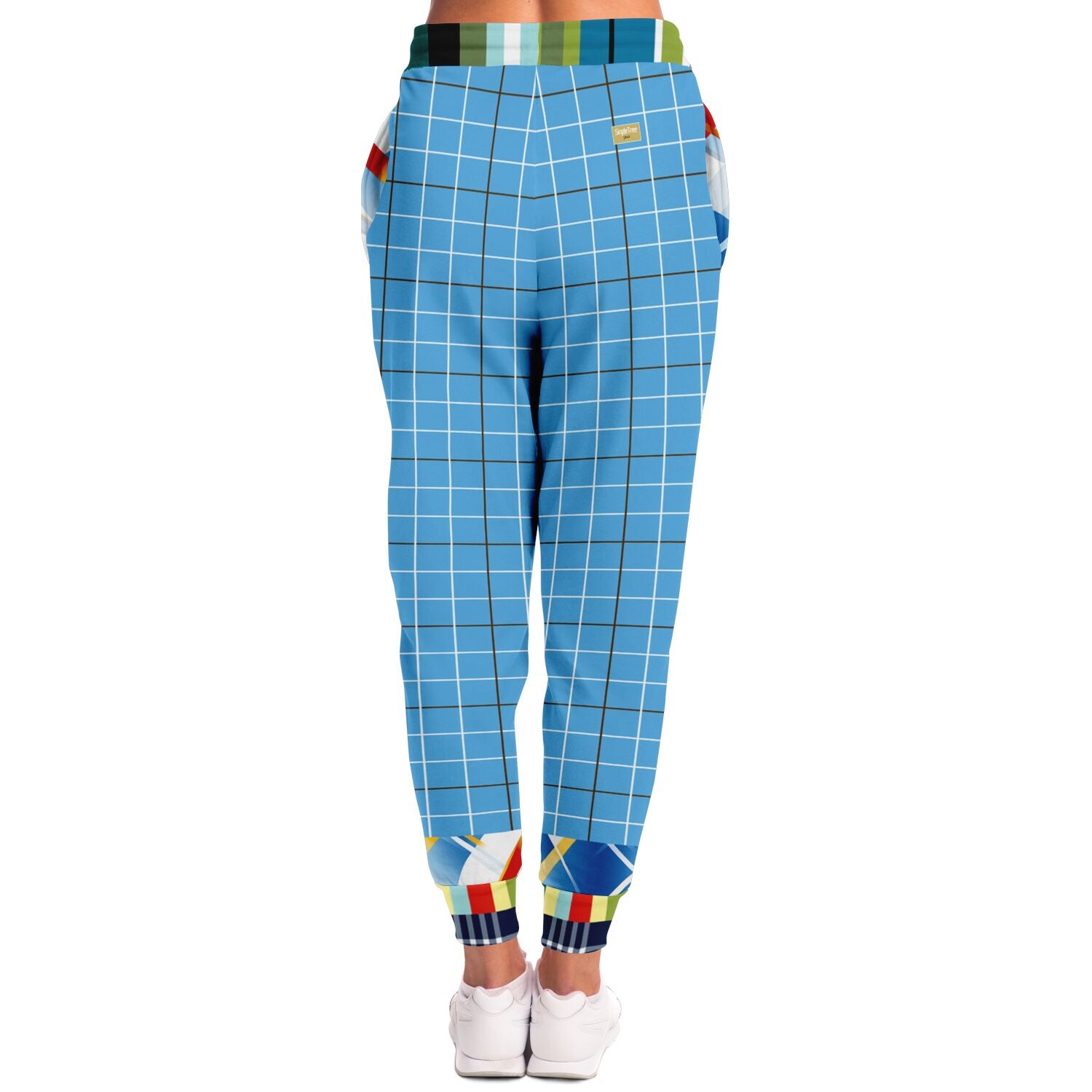Liberty Blue Windowpane Plaid Eco-Poly Joggers