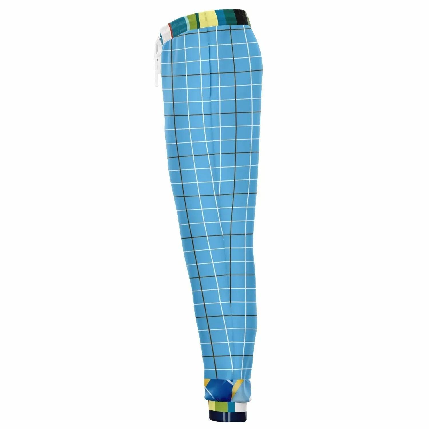 Liberty Blue Windowpane Plaid Eco-Poly Joggers