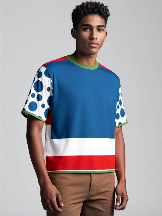 Life is Beautiful in Blue - A Striped Sweater Knit Tee