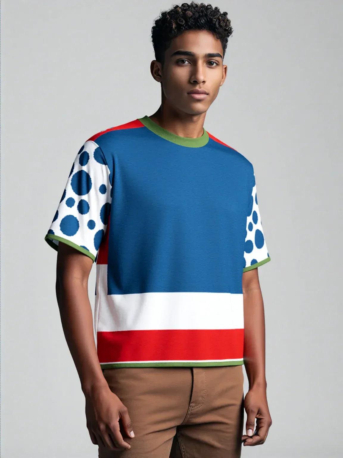 Life is Beautiful in Blue - A Striped Sweater Knit Tee