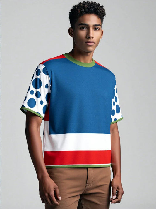 Life is Beautiful in Blue - A Striped Sweater Knit Tee