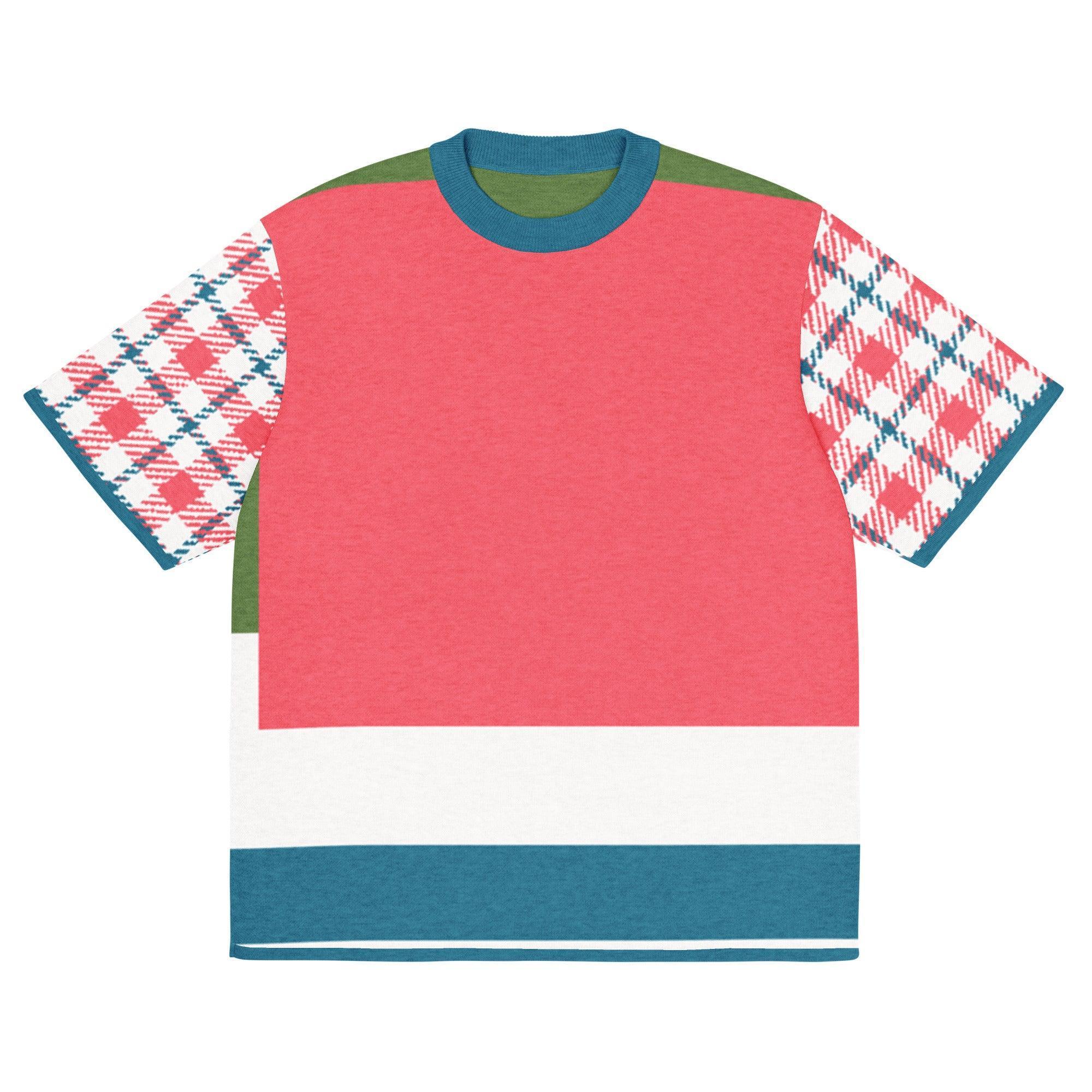 Life is Beautiful in Coral Pink - A Striped Sweater Knit Tee