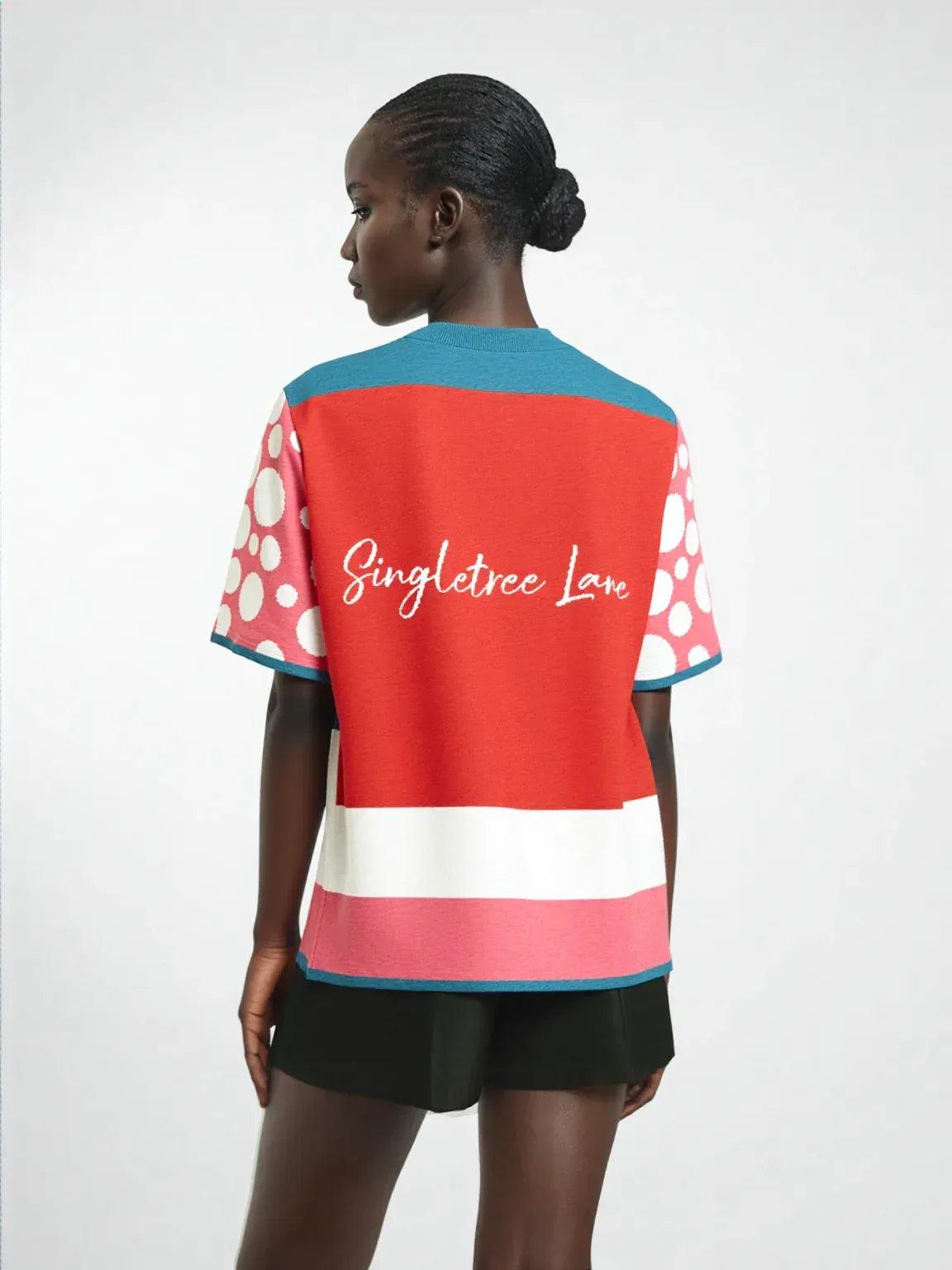 Life is Beautiful in Red - A Striped Sweater Knit Tee