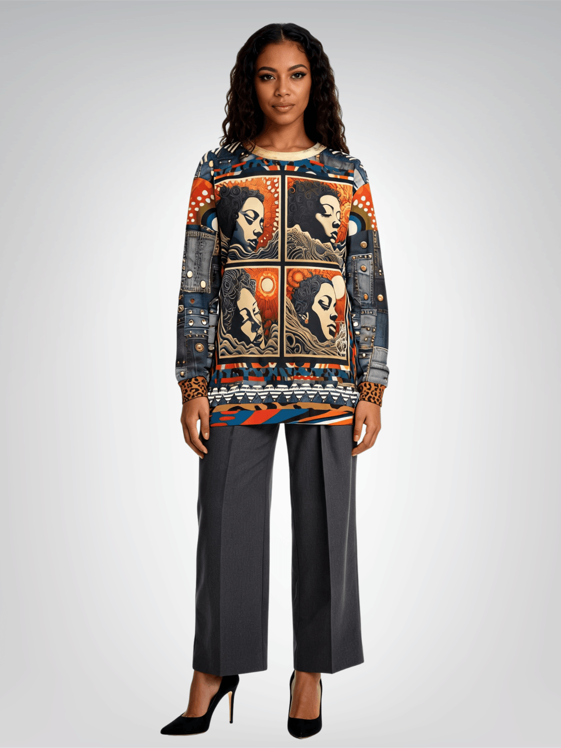 Light of a Nation Natural Woman Quadriptych Unisex Sweatshirt (Gold Label)