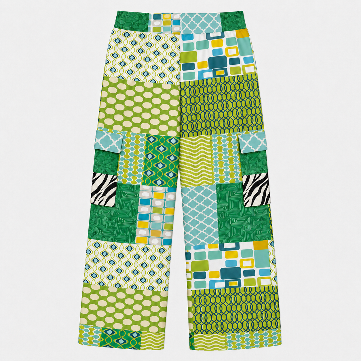 Lime Aqua Mod Mosaic Cargo Pants