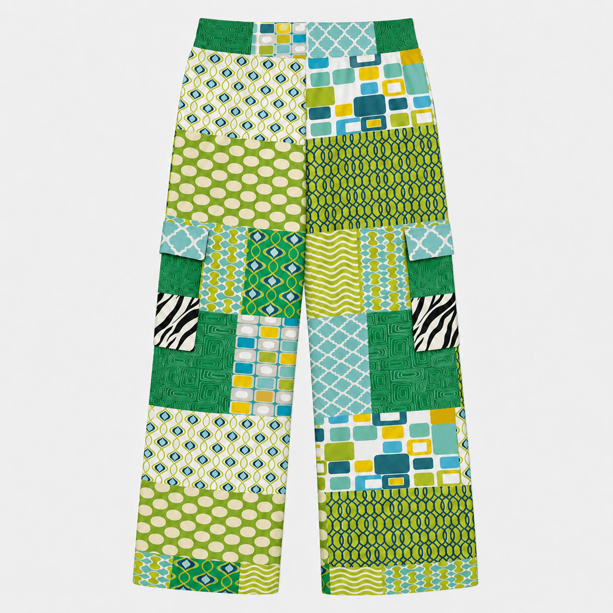 Lime Aqua Mod Mosaic Cargo Pants