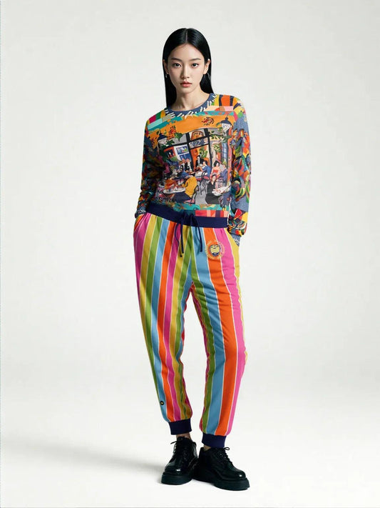 Spring Rain Rugby Stripe Eco-Poly Unisex Joggers