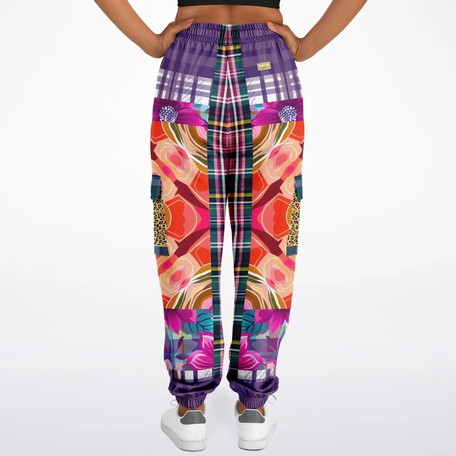 Look of Betrayal Plaid Floral Cheetah LUXE Eco-Poly Unisex Cargo Joggers