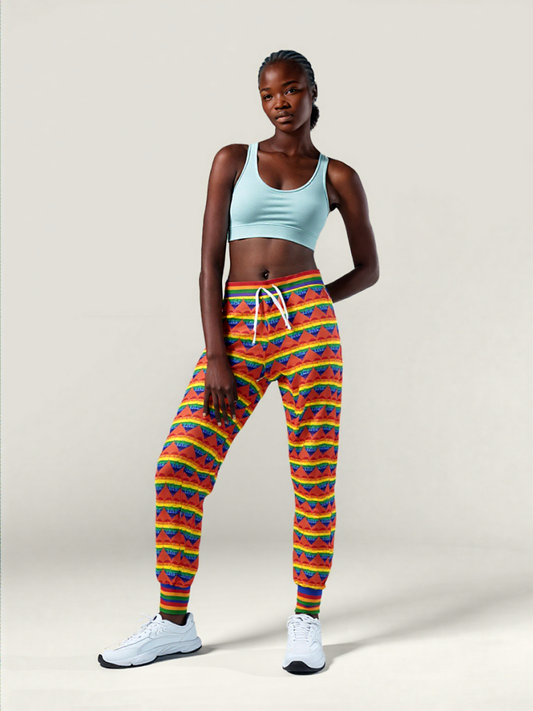 Love is Love in Orange Citrus Eco-Poly Unisex Joggers