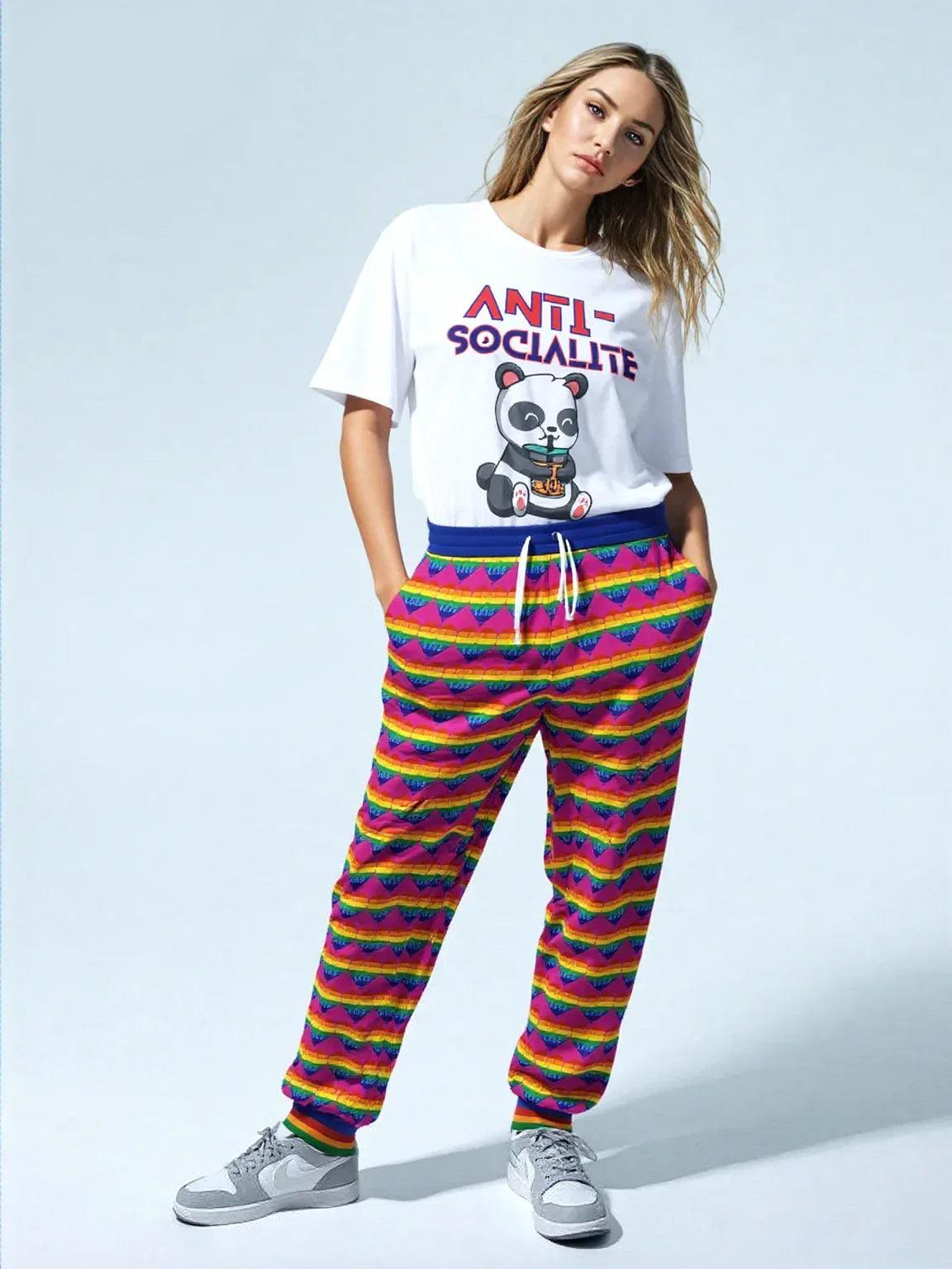 Love is Love in Passion Pink Eco-Poly Unisex Joggers