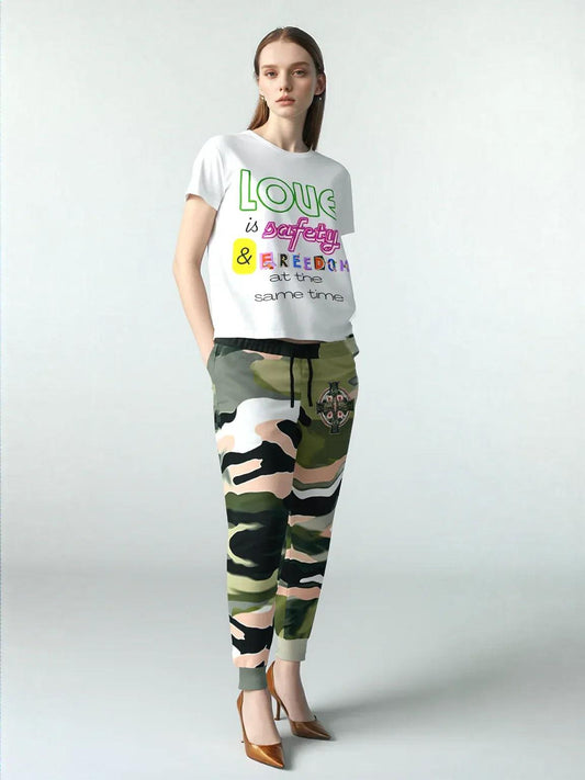 Women's Inspirational Cotton Tee - Love is Safety & Freedom, Graphic Tee, Casual Wear, Gift for Her, Everyday Comfort