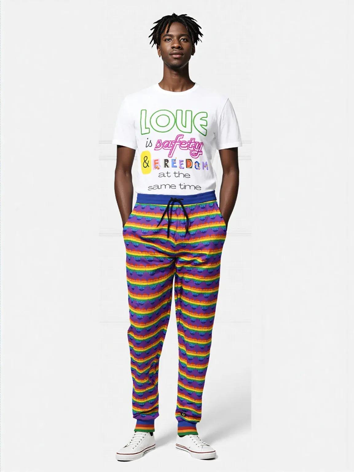 Love is Love in Purple Grape Eco-Poly Unisex Joggers