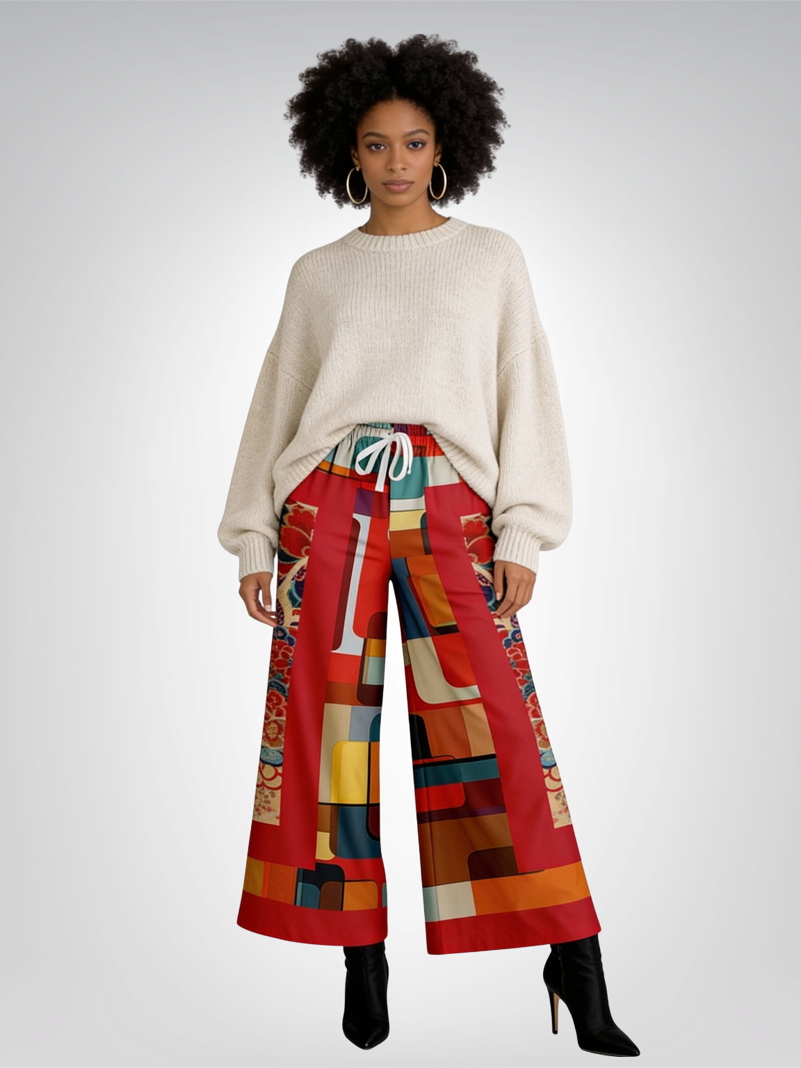 Madame Pirate of the Seven Seas Eco-Poly Wide Leg Pants