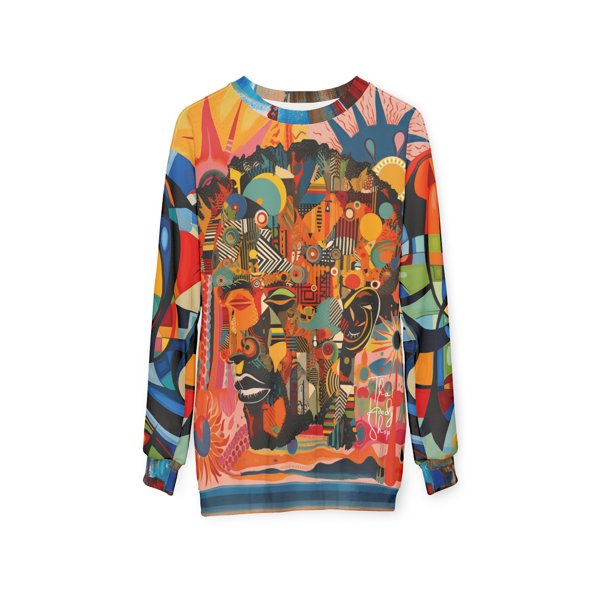 Man of Two Faces Patchwork Print Unisex Sweatshirt (Gold Label)