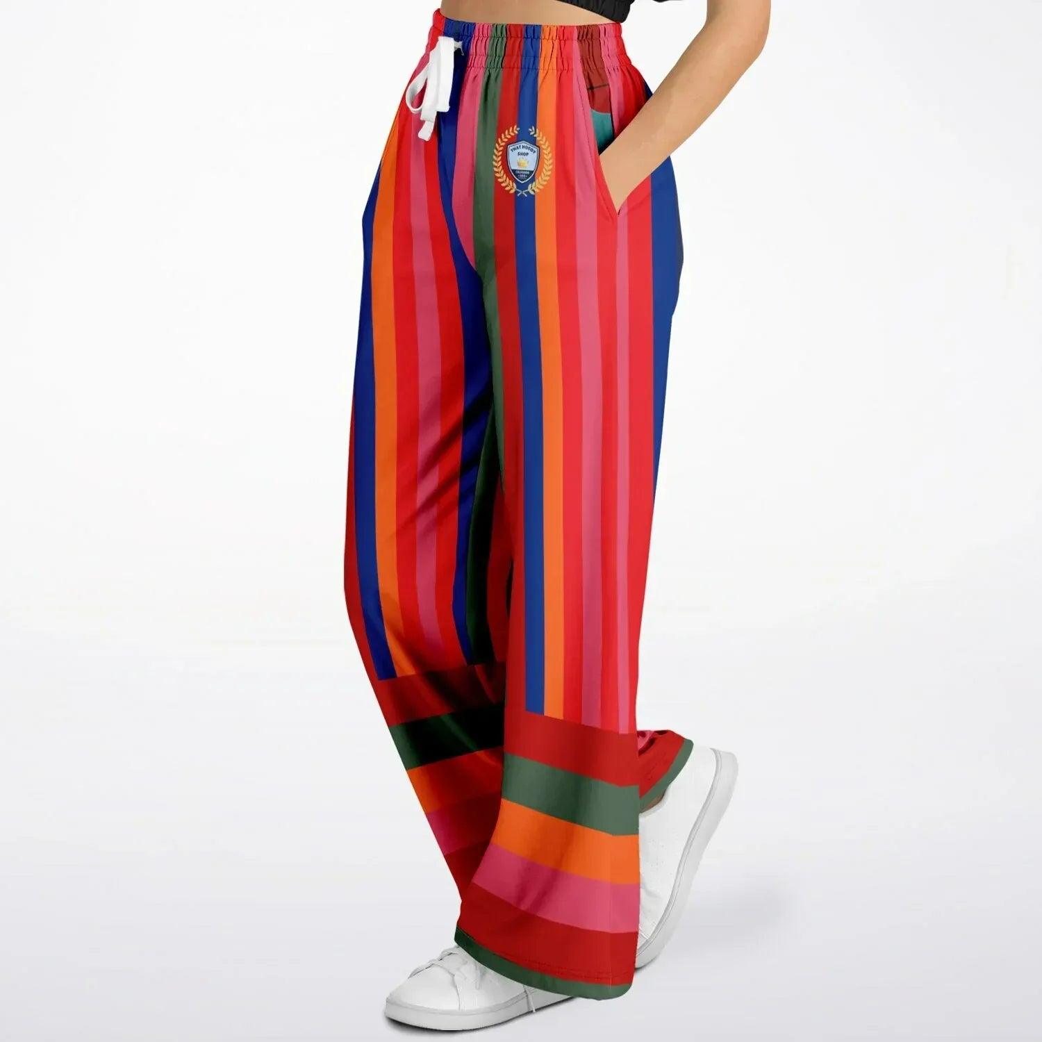 Mardi Gras in Brazil Stripe Eco-Poly Wide Leg Pants