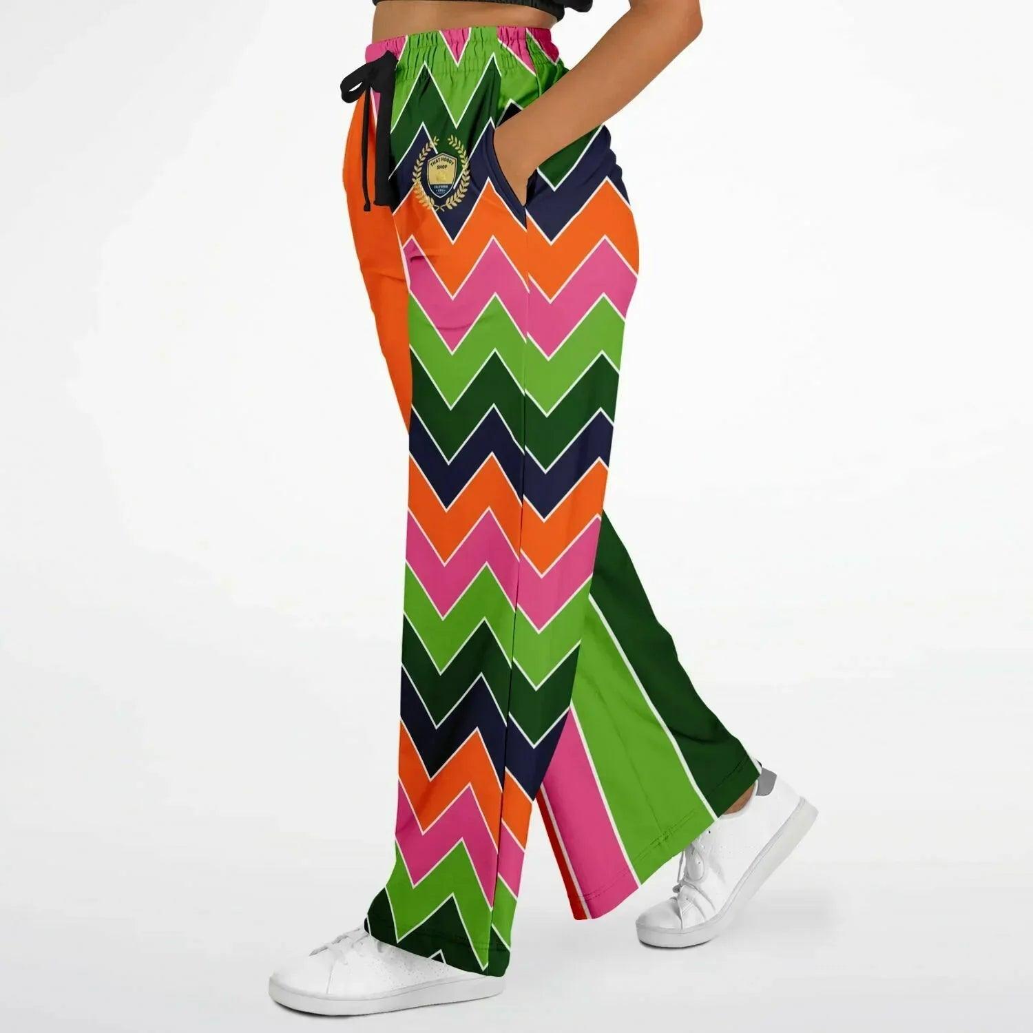 Mardi Gras Rugby Stripe Eco-Poly Wide Leg Pants