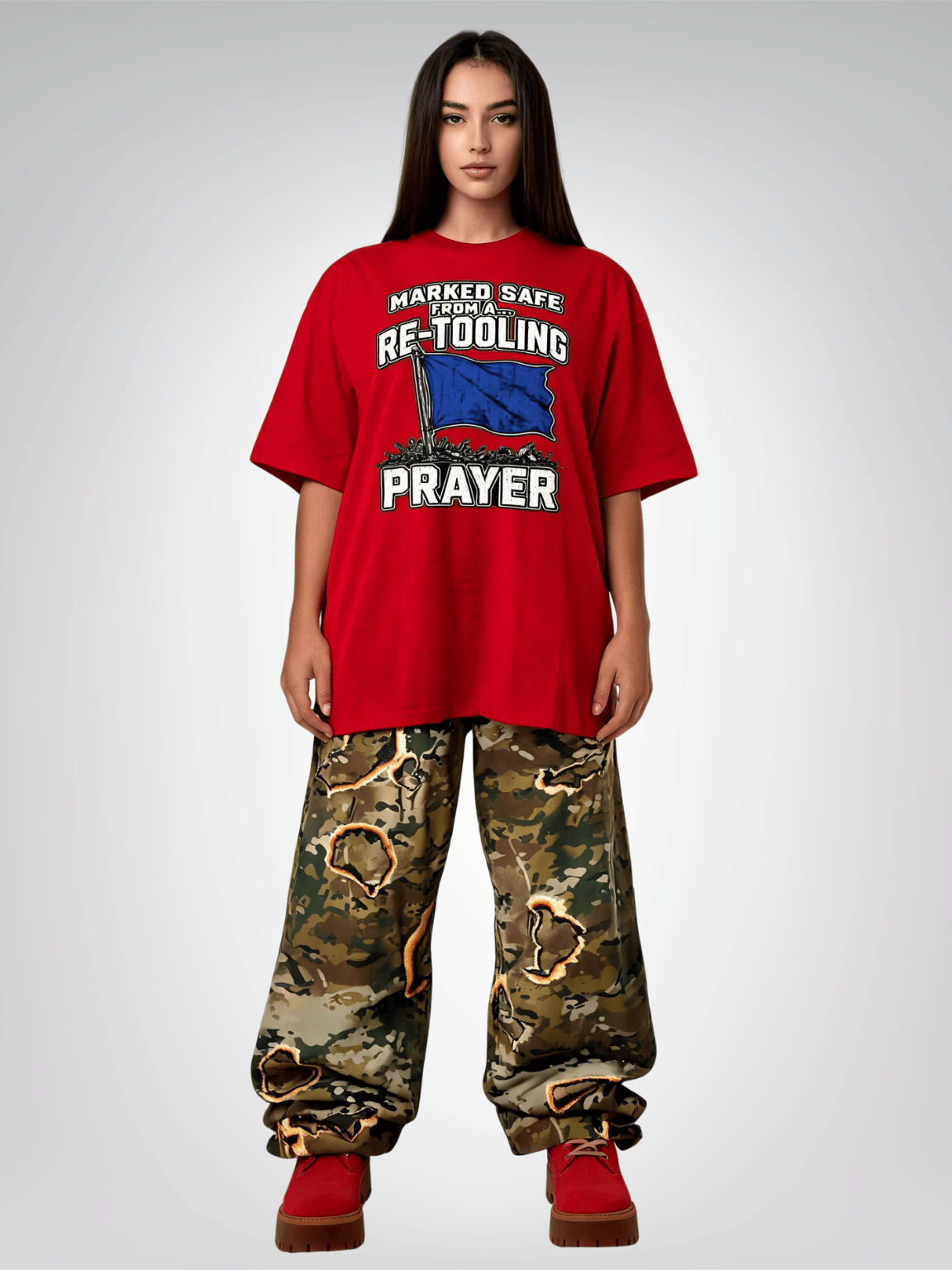 Marked Safe from a Retooling Prayer Heavyweight Unisex Tee