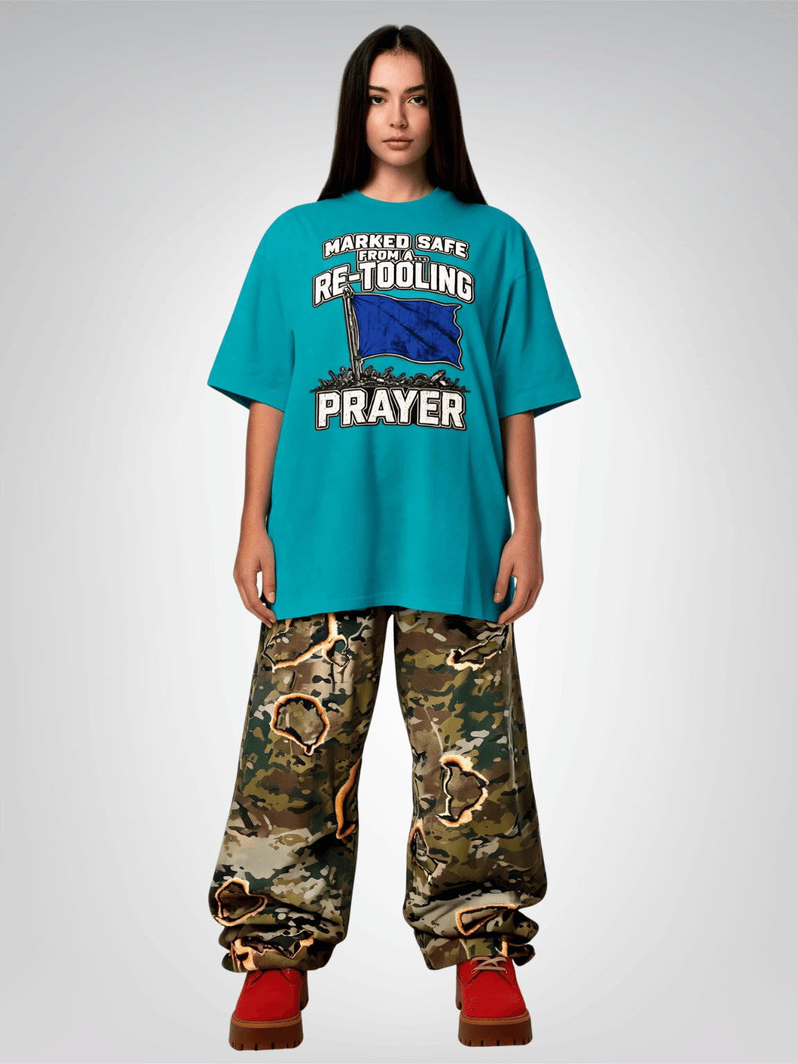 Marked Safe from a Retooling Prayer Heavyweight Unisex Tee