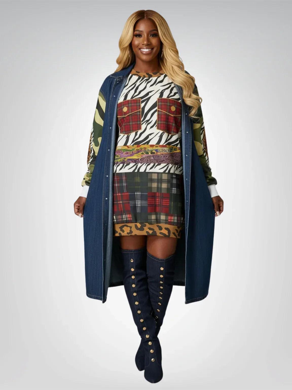 Mary Queen of Scots Plaid Animal Patchwork Unisex Sweatshirt (Gold Label)