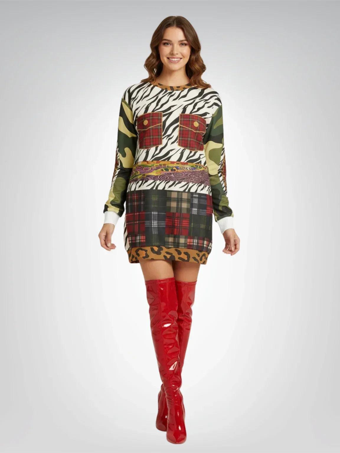 Mary Queen of Scots Plaid Animal Patchwork Unisex Sweatshirt (Gold Label)