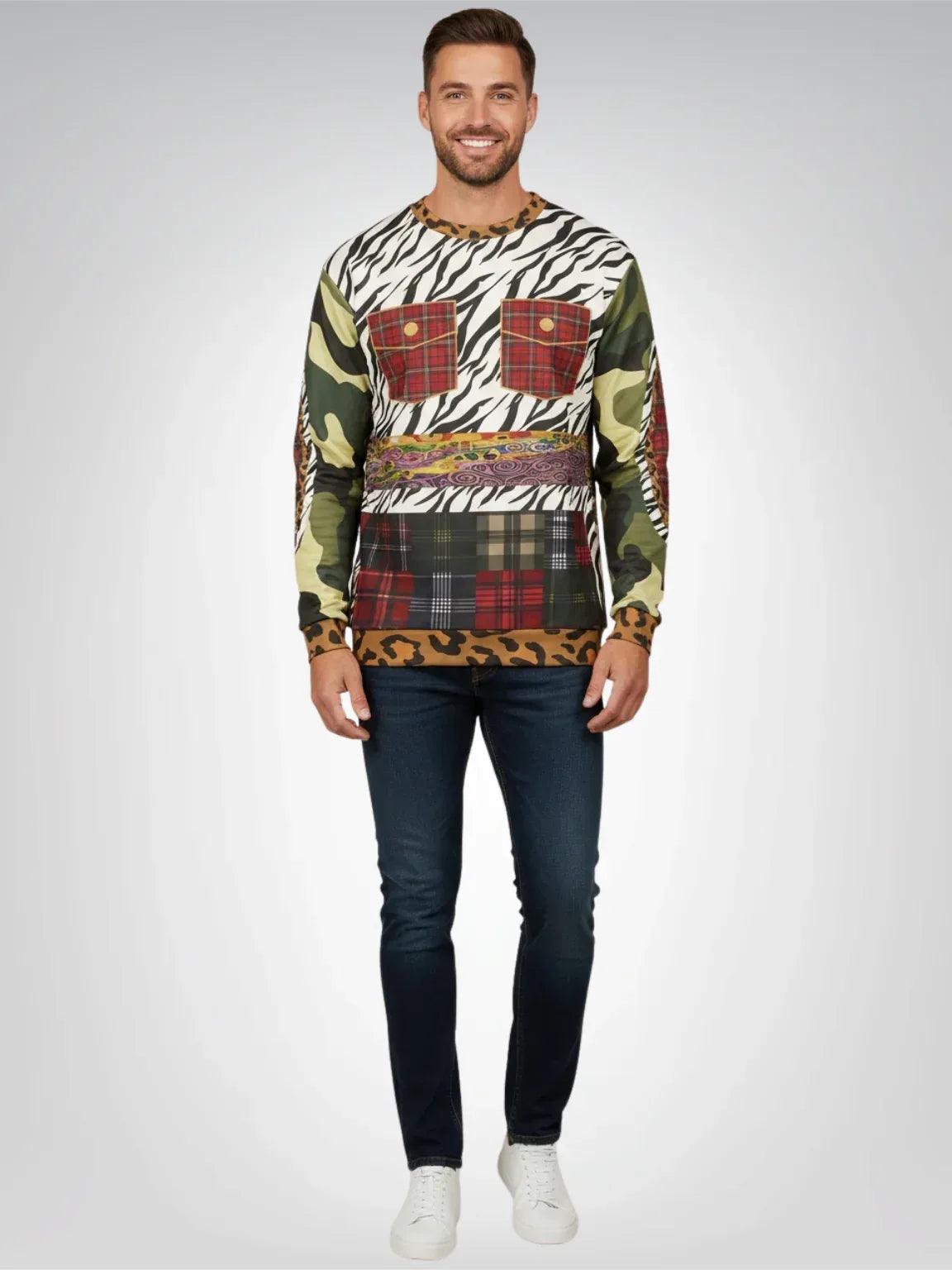 Mary Queen of Scots Plaid Animal Patchwork Unisex Sweatshirt (Gold Label)