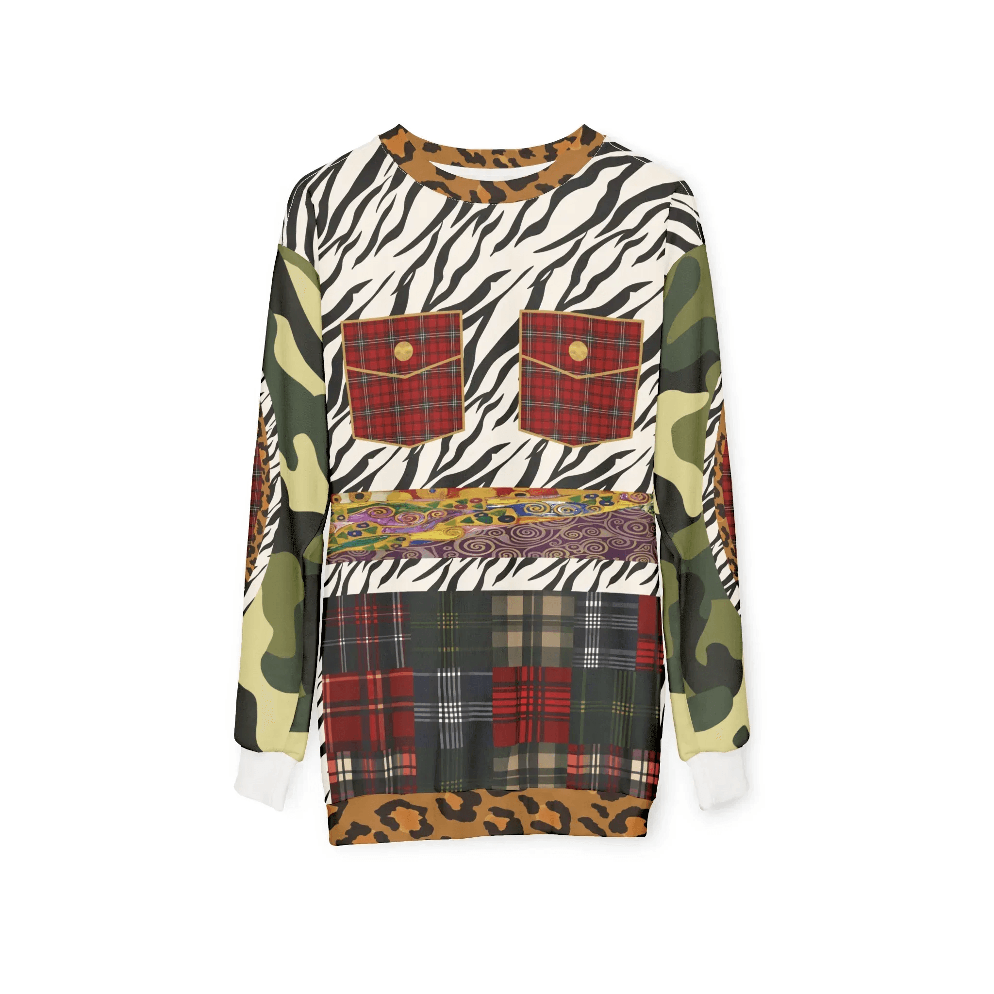Mary Queen of Scots Plaid Animal Patchwork Unisex Sweatshirt (Gold Label)