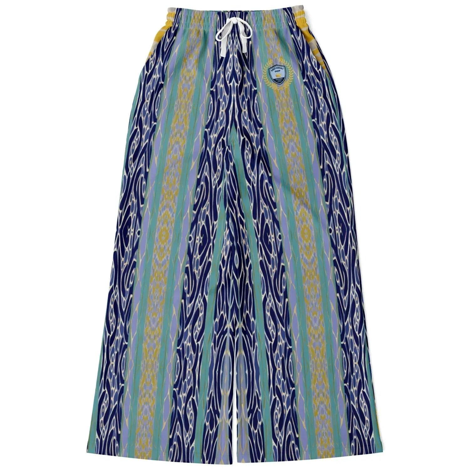 Mass Hypnosis Abstract Stripe Eco-Poly Wide Leg Pants