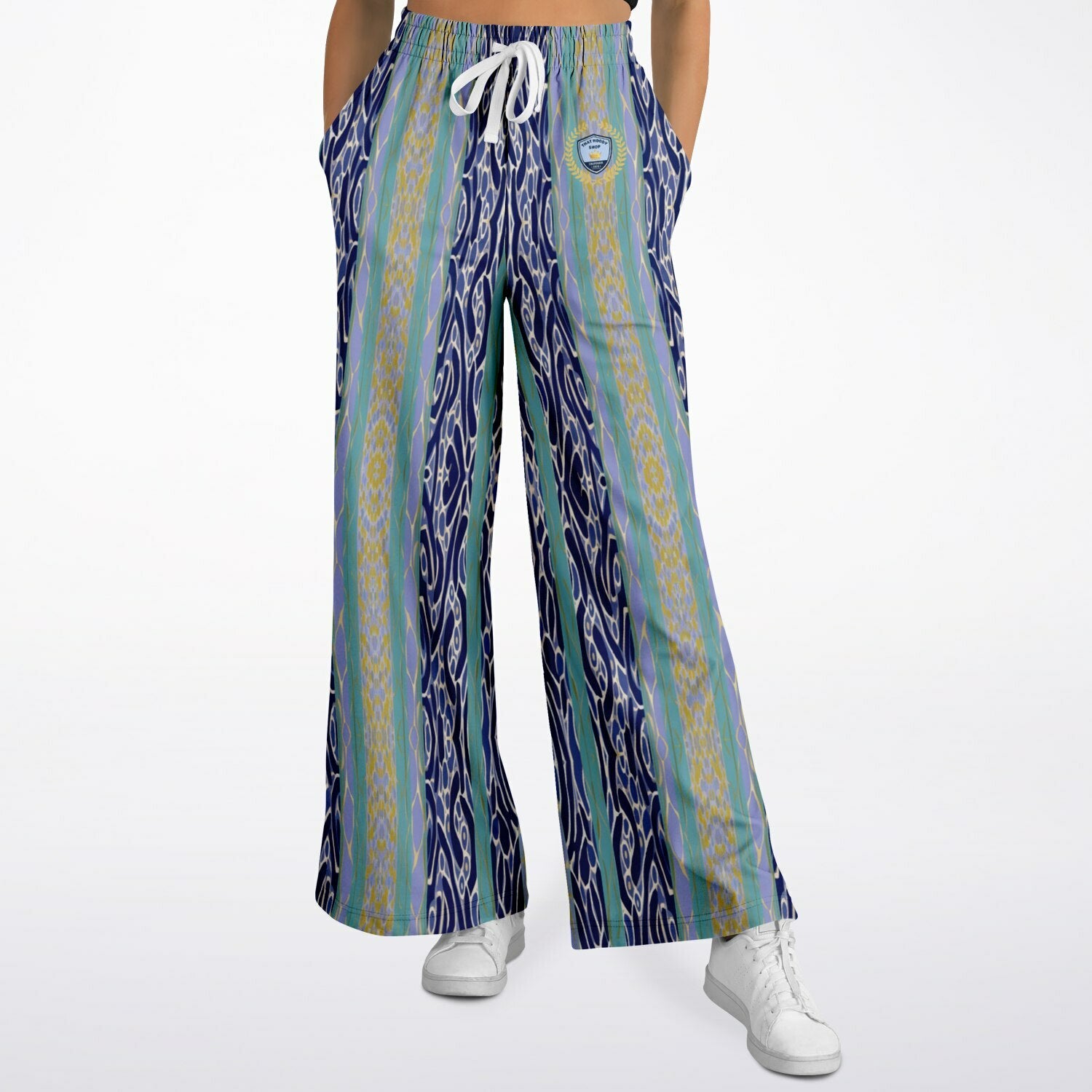 Mass Hypnosis Abstract Stripe Eco-Poly Wide Leg Pants