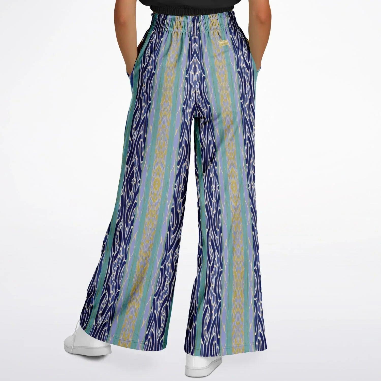 Mass Hypnosis Abstract Stripe Eco-Poly Wide Leg Pants