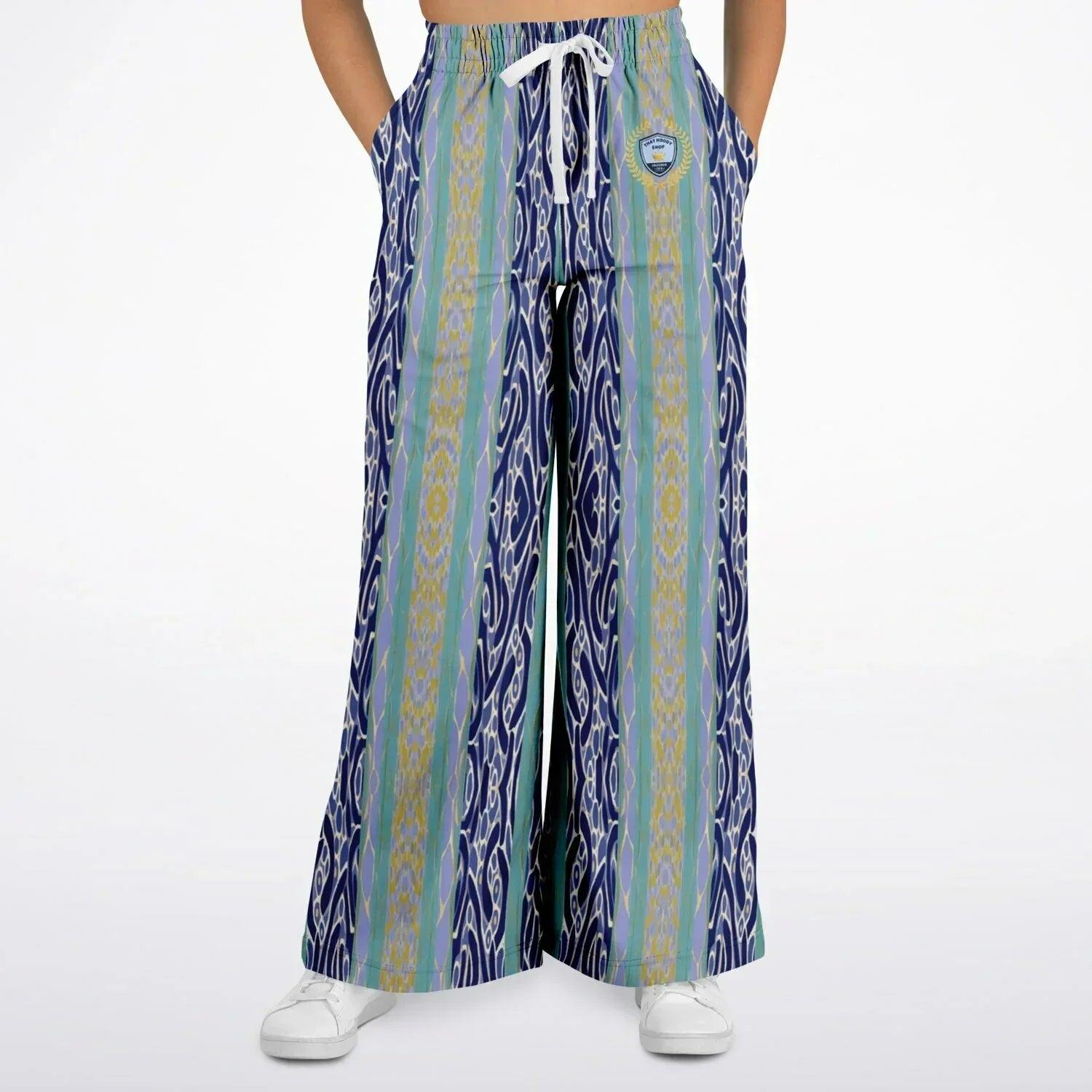 Mass Hypnosis Abstract Stripe Eco-Poly Wide Leg Pants