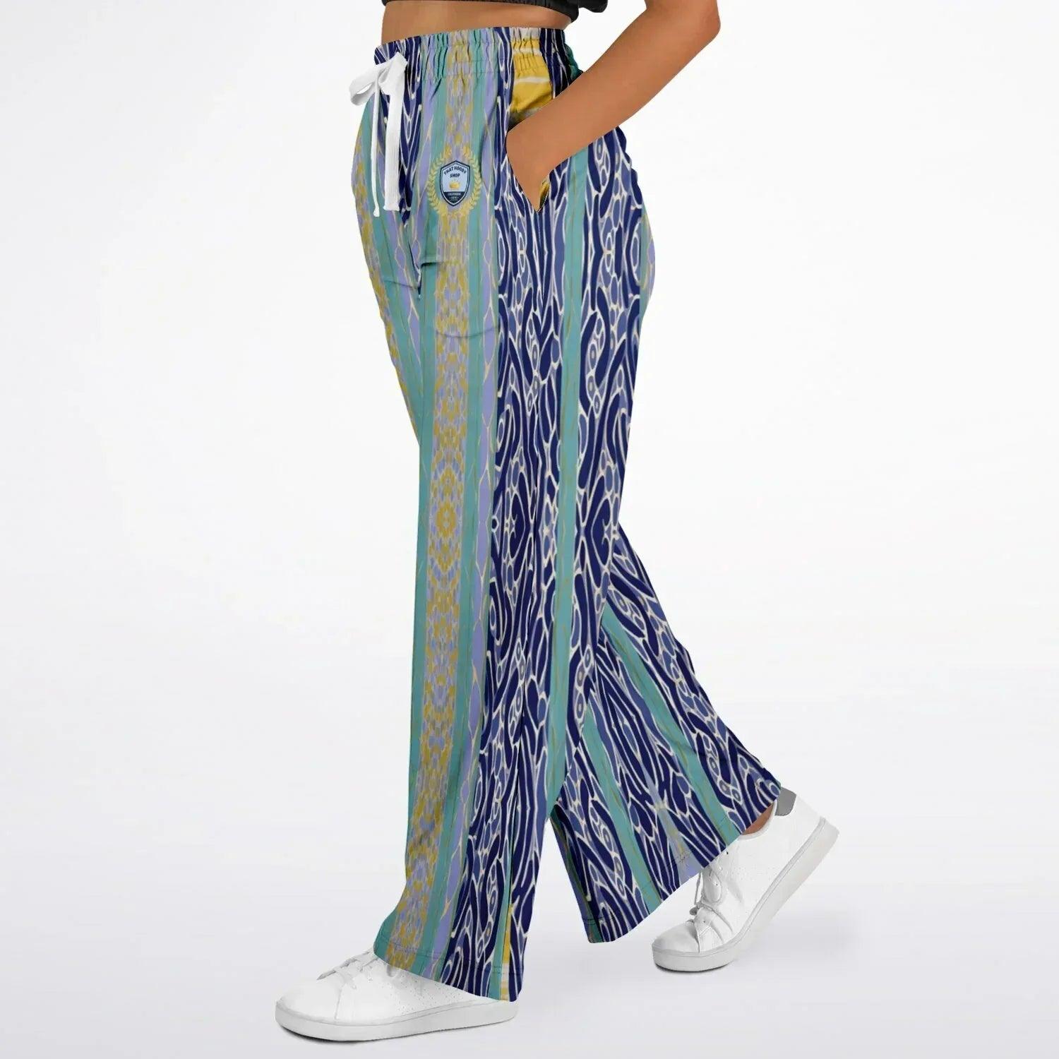 Mass Hypnosis Abstract Stripe Eco-Poly Wide Leg Pants