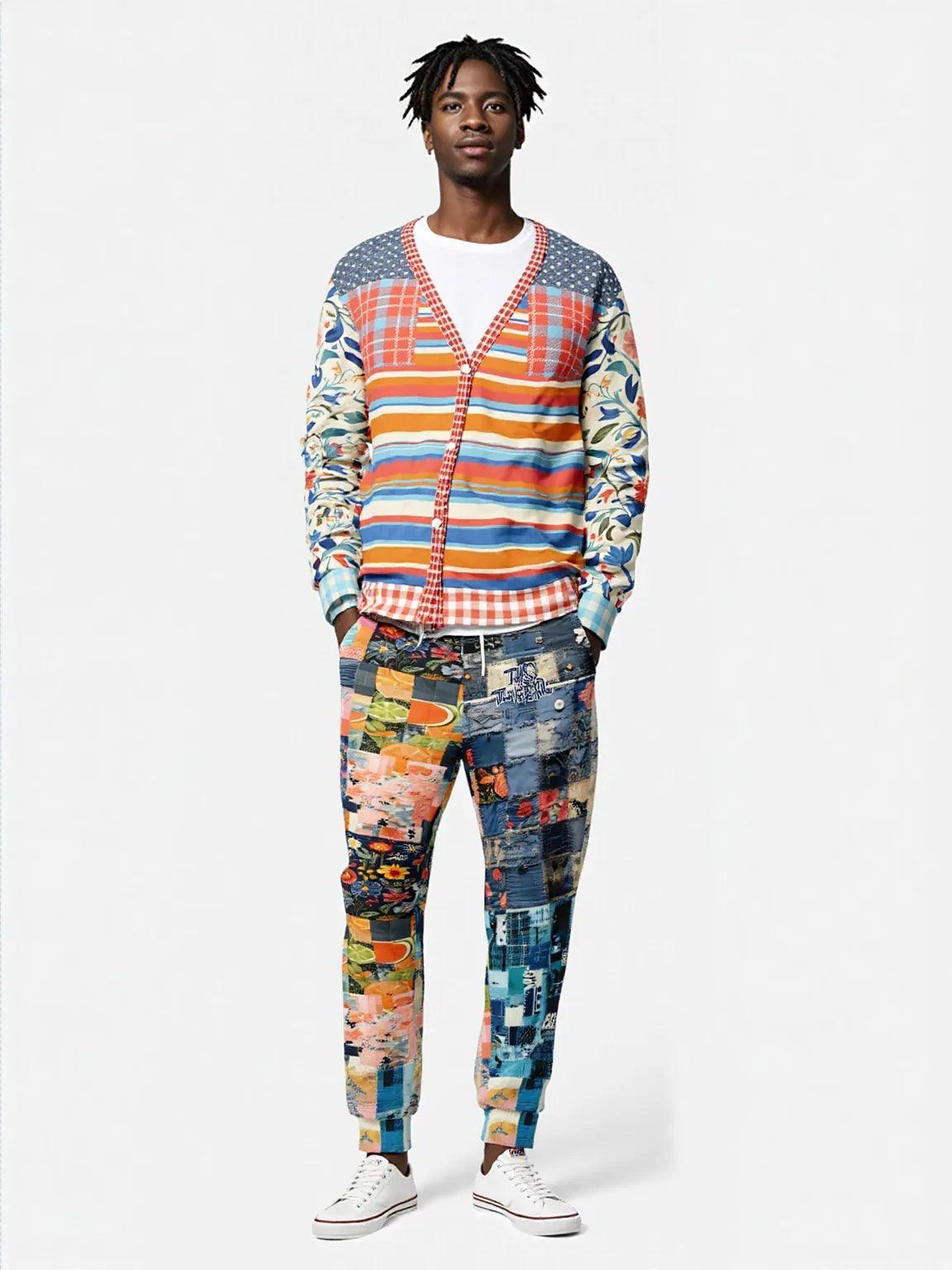Meet Me in Andalusia Floral Stripe Heavyweight Unisex Cardigan